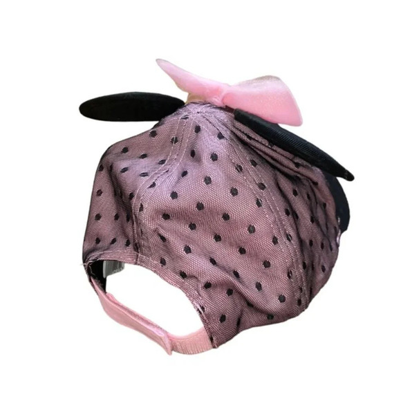 Disney Parks Minnie Mouse Ears Lace Polka Dot Pink Adjustable Hat - Adult Size - Picture 6 of 6